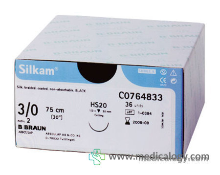 harga B BRAUN Benang Silkam Black 3/0 Metric 2 Lenghth 100m