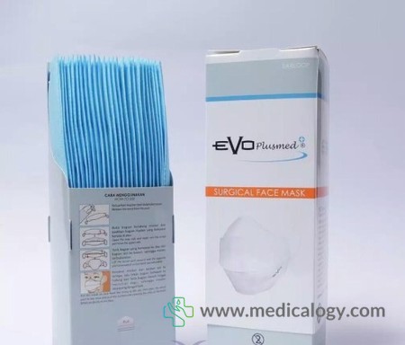 harga Masker EVO Plusmed isi 25 Warna Biru