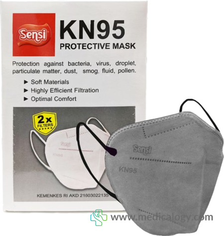 harga Masker KN95 Sensi Warna Abu Abu Grey