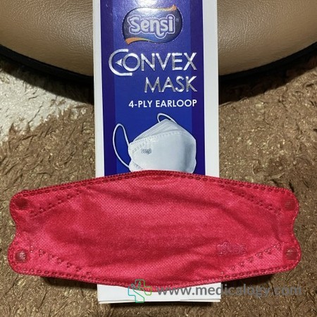 harga Masker Sensi Convex 4 Ply Ecer Satuan Warna Merah