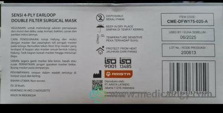 beli Masker Sensi Earloop 4 Ply Isi 20 Pcs