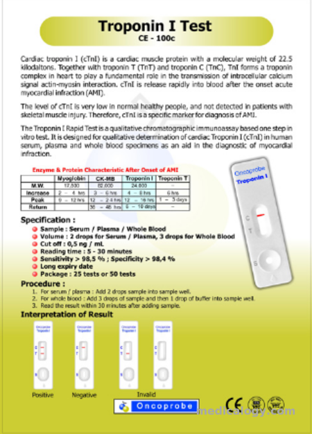 jual Oncoprobe Rapid Test Troponin I 25 Card/Box