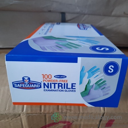 beli Sarung Tangan Nitril Non Powder Safeguard Size S isi 100 Buah