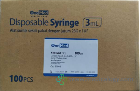 harga Spuit  Onemed 3cc - Alat Suntikan per Box 100pcs