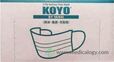 jual Masker Merk Koyo isi 50 Earloop Warna Hijau