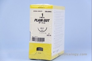 jual Plain Gut 1 Plain 75 cm Taper Point 1/2 Circle 40 mm (Fascia/Otot/Obgyn)