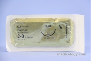 jual Plain Gut 2-0 Plain 75 cm Taper Point 1/2 Circle 37 mm (Fascia/Otot/Obgyn)