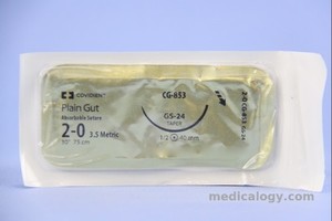 jual Plain Gut 2-0 Plain 75 cm Taper Point 1/2 Circle 40 mm (Fascia/Otot/Obgyn)