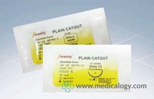 jual SERENITY Plain Catgut + Needle 3/0